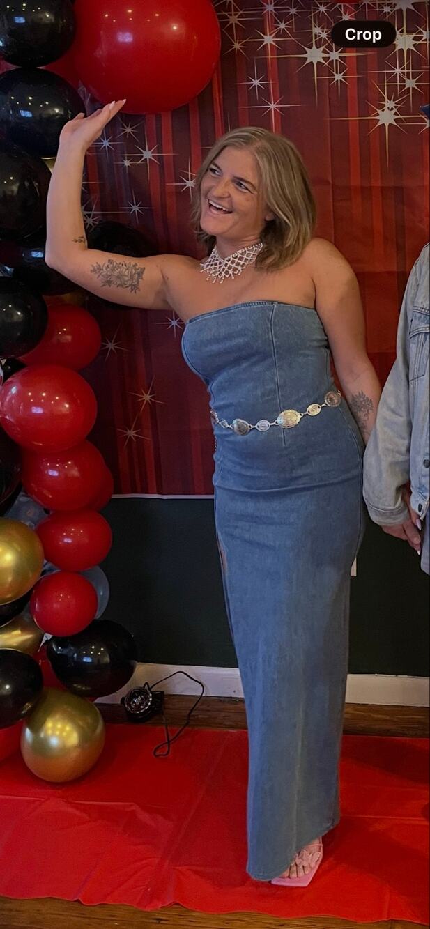 Denim maxi dress